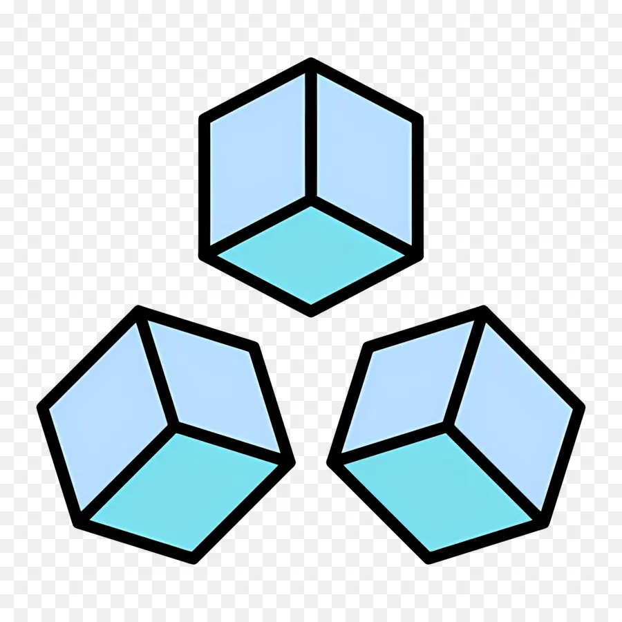 Cubito De Hielo，Cubos Azules PNG