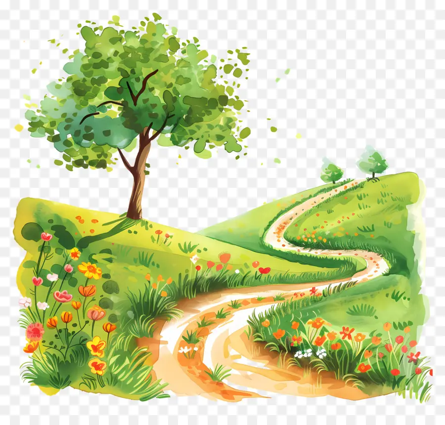 Camino Rural，Paisaje PNG