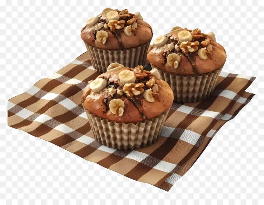 Muffins De Plátano Y Nueces，Magdalenas PNG