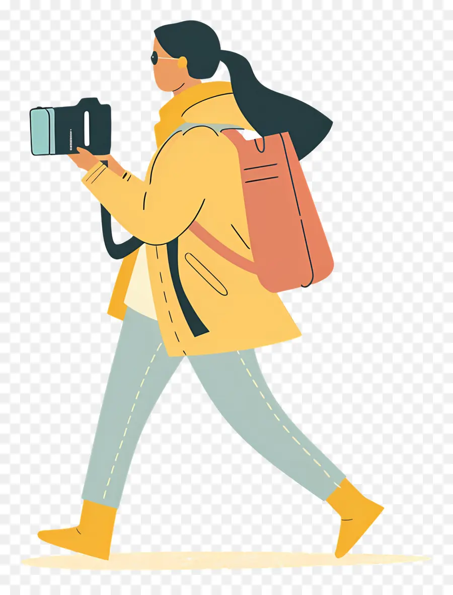 Mujer Filmando Vlog，Fotógrafo PNG