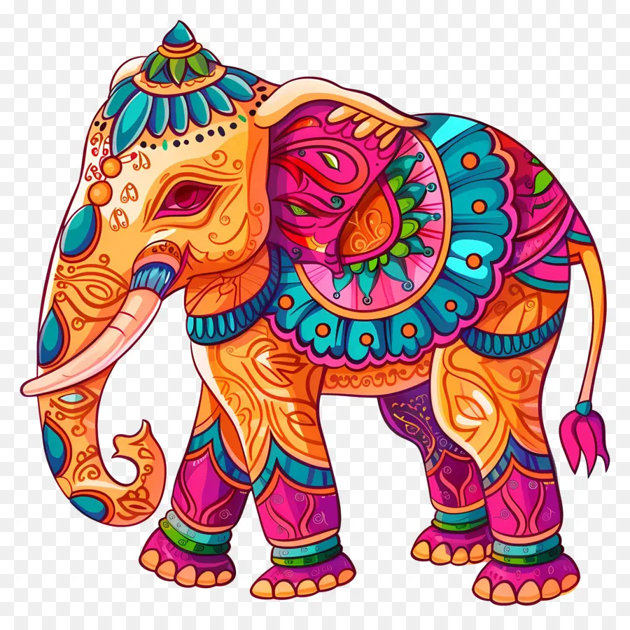 Elefante Indio，Elefante Colorido PNG