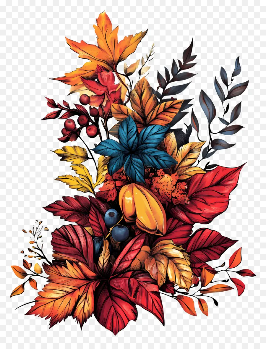 Mural De Otoño，Hojas De Otoño PNG