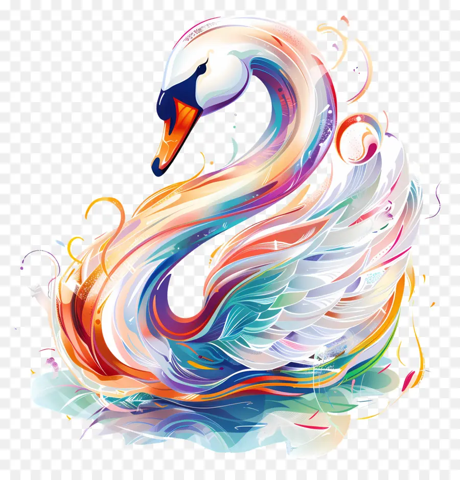 Lindo Cisne，Cisne Colorido PNG