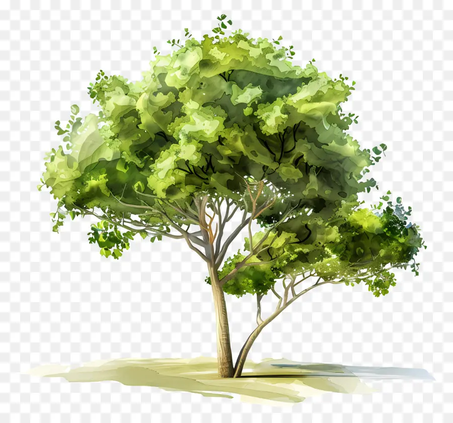 árbol De Acuarela，árbol Verde PNG