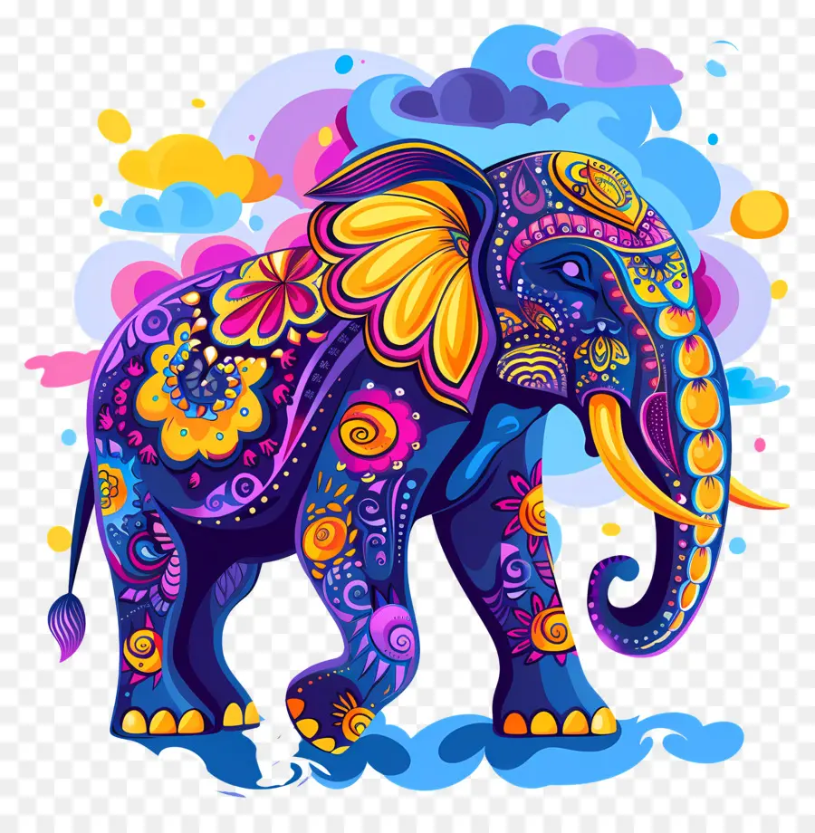 Elefante Indio，Elefante Colorido PNG