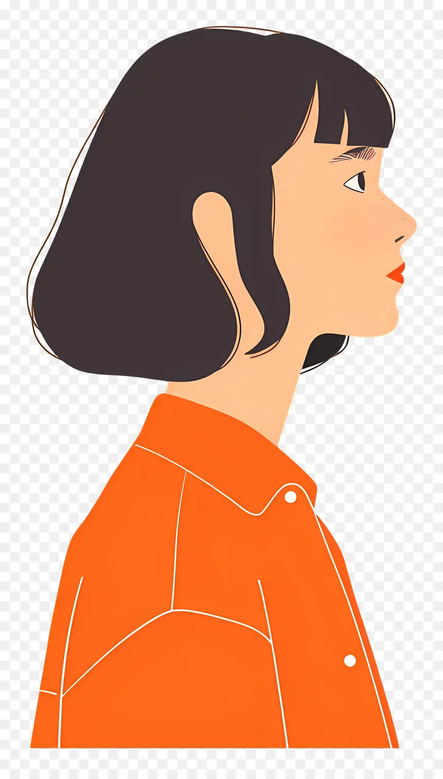 Mujer En Naranja，Perfil De Chica PNG