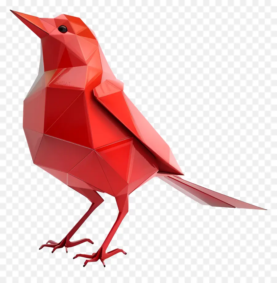 Pájaro Rojo，Origami PNG