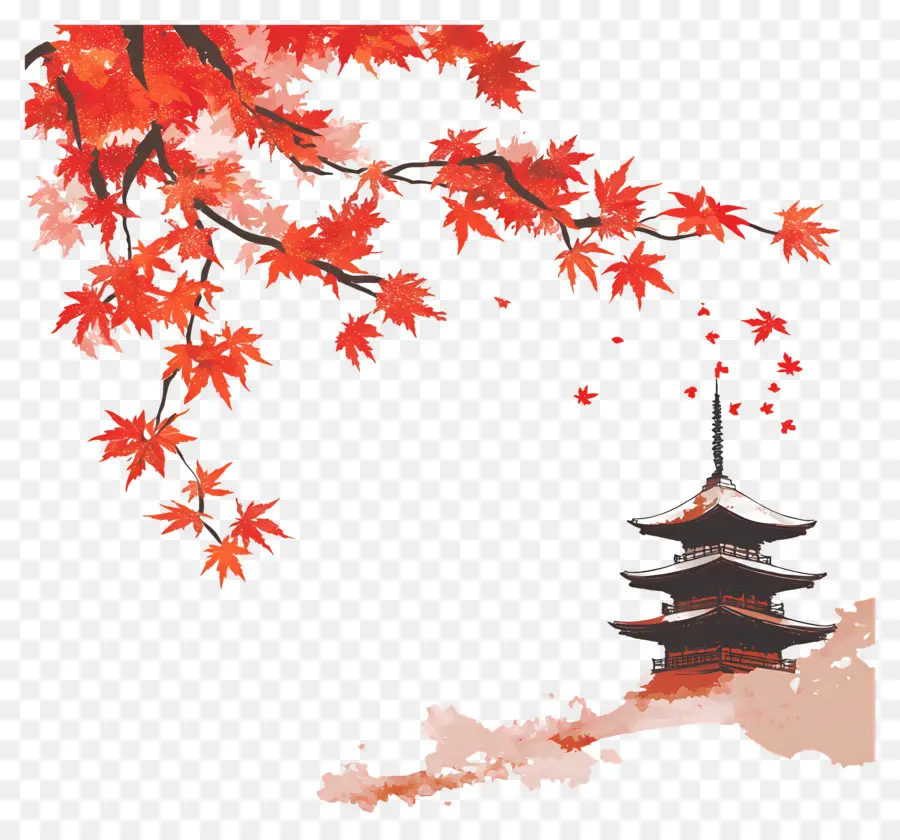 Otoño，Pagoda PNG