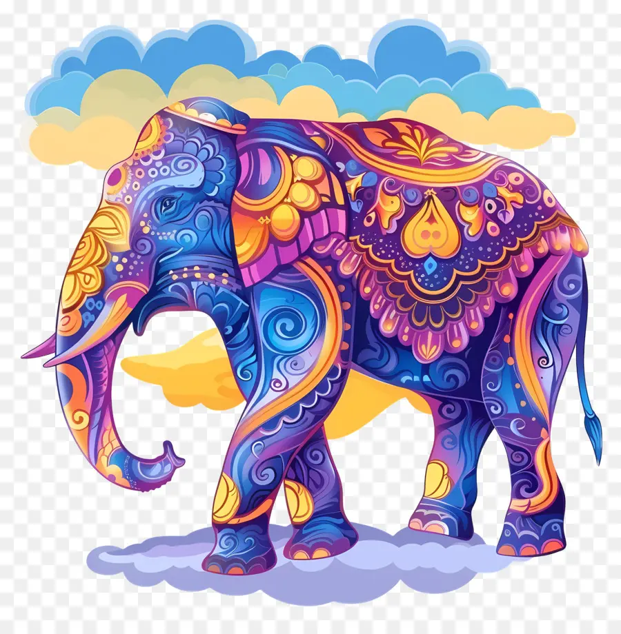 Elefante Indio，Elefante Colorido PNG