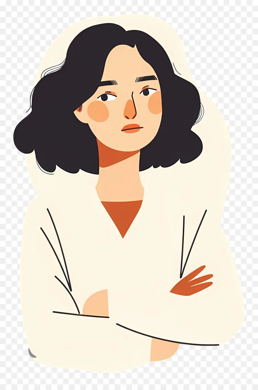 Mujer En Camisa，Ilustración De Mujer PNG