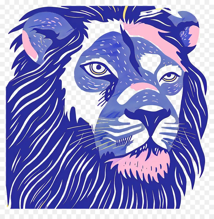 León Azul，León Colorido PNG