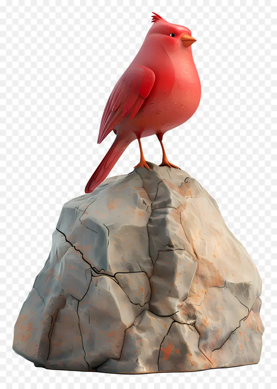 Pájaro Rojo，Roca PNG