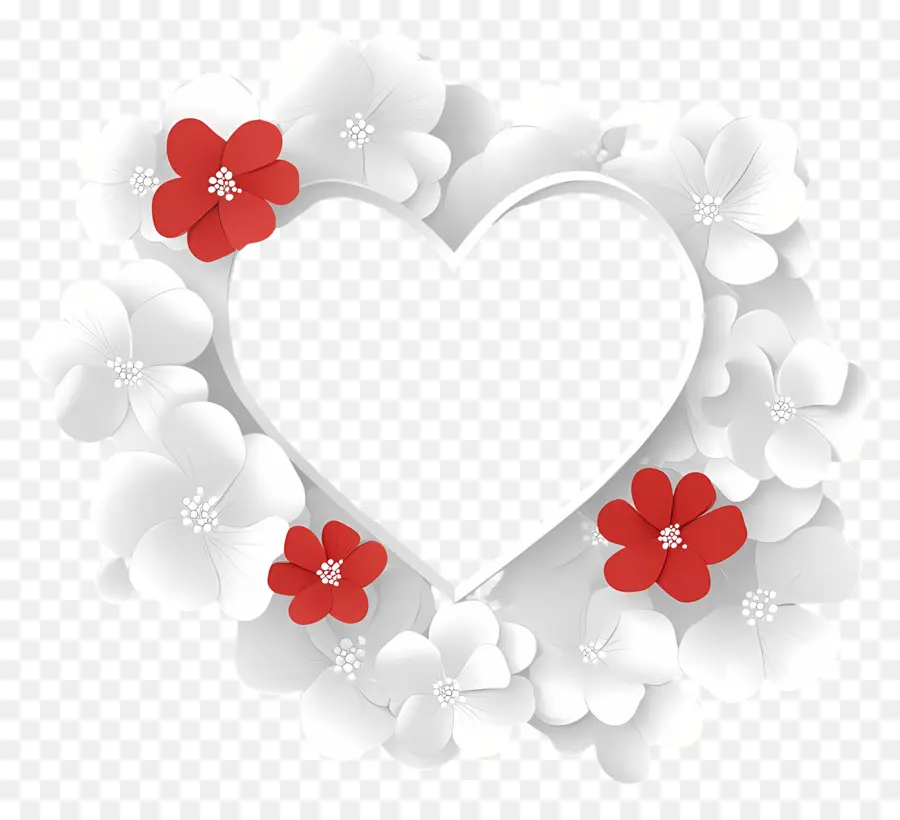 Tarjeta De Boda，Corazón Y Flores PNG