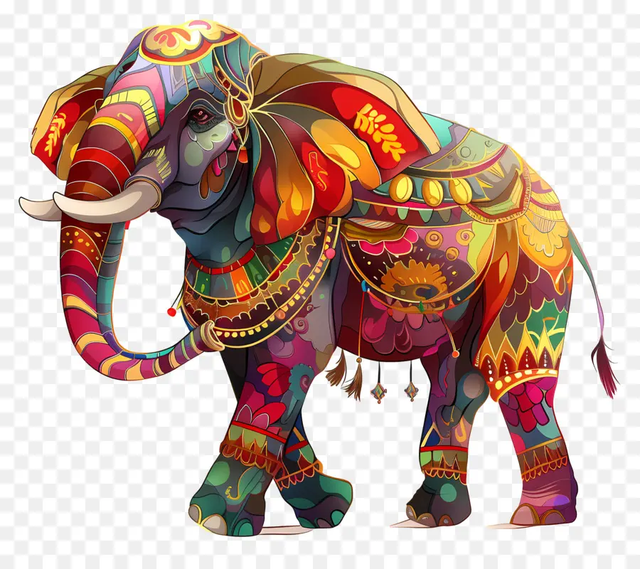 Elefante Indio，Elefante Colorido PNG