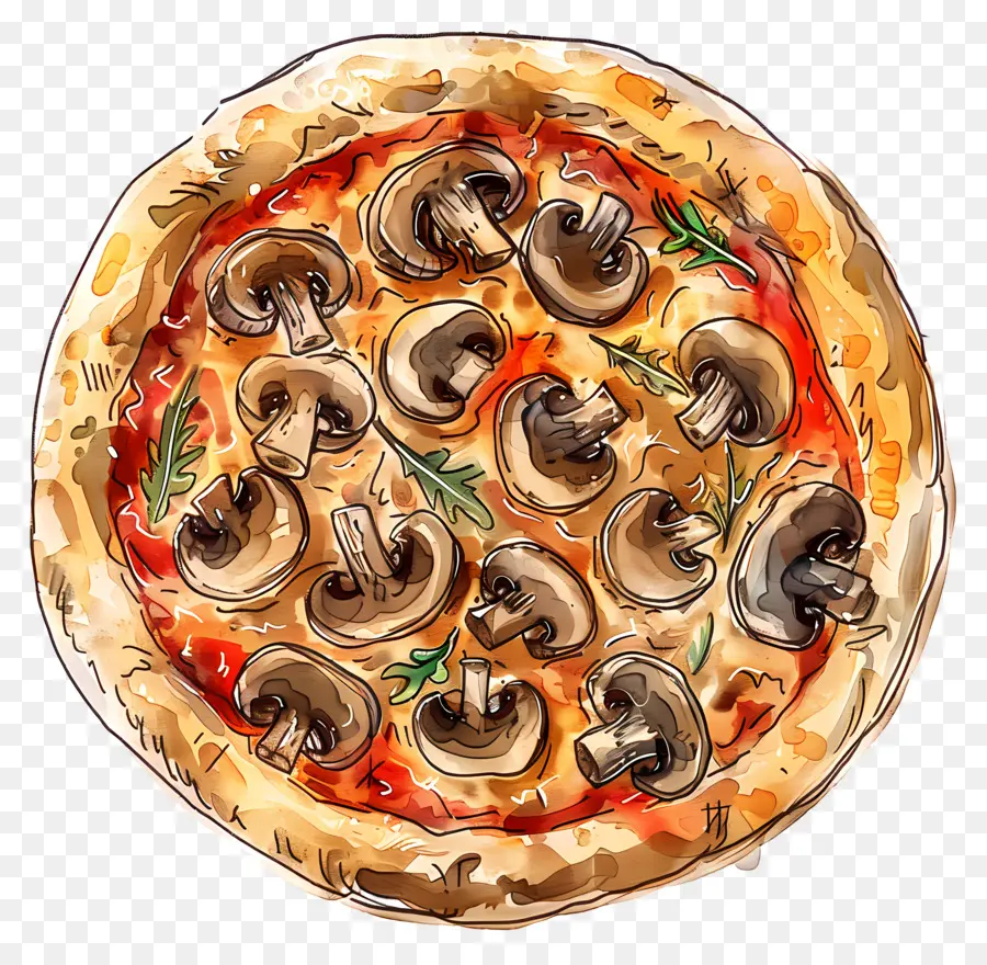 Pizza De Champiñones，Pizza PNG