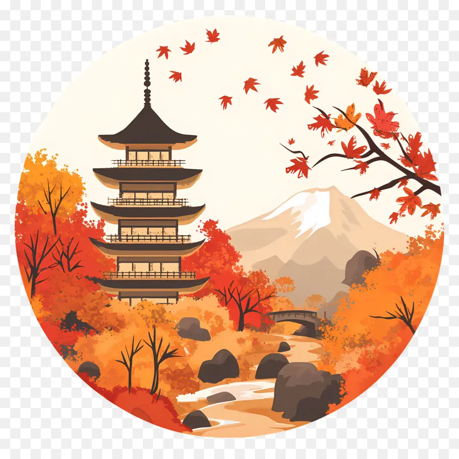 Otoño，Pagoda PNG