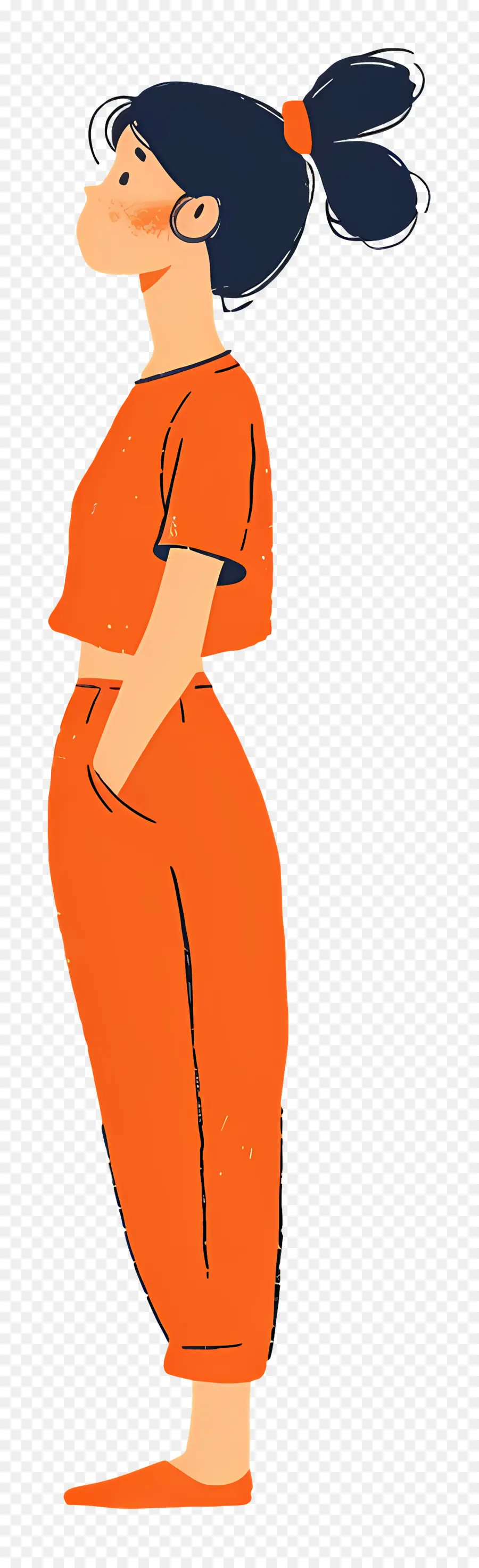 Mujer En Naranja，Chica En Traje Naranja PNG