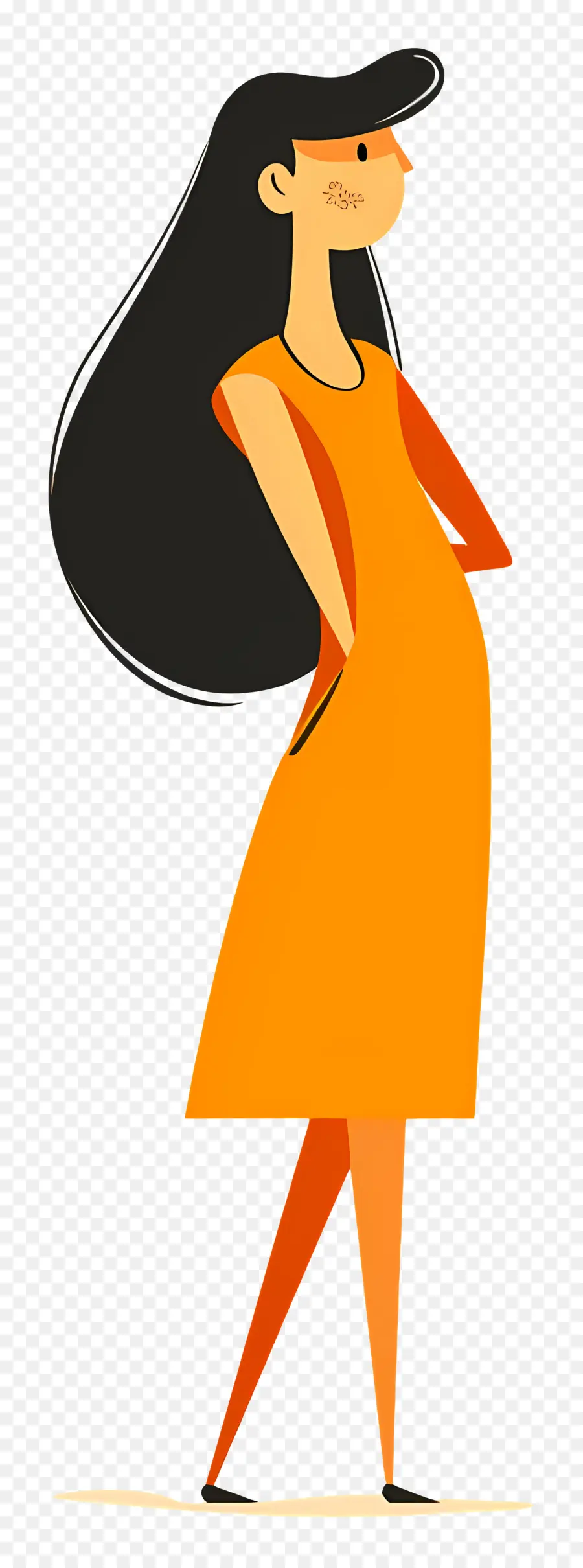 Mujer En Naranja，Mujer PNG