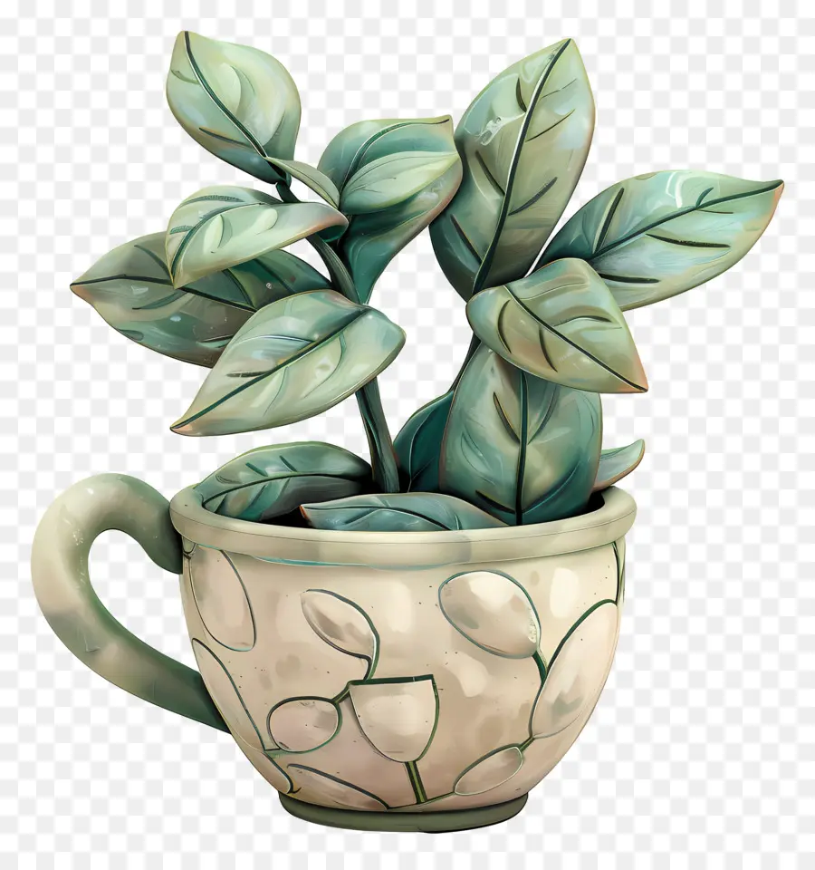 Maceta，Planta En Taza PNG