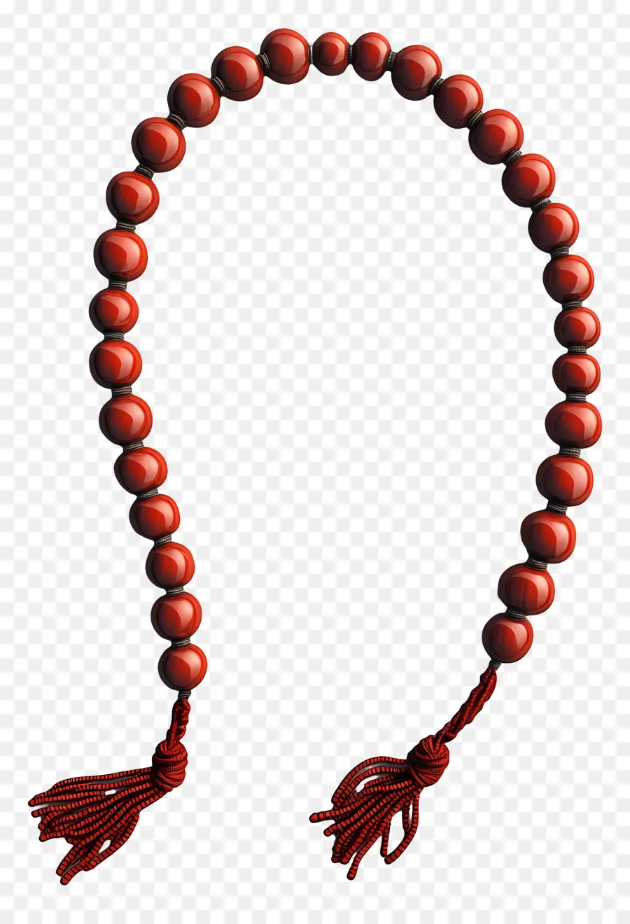 Tasbih，Collar De Cuentas Rojas PNG