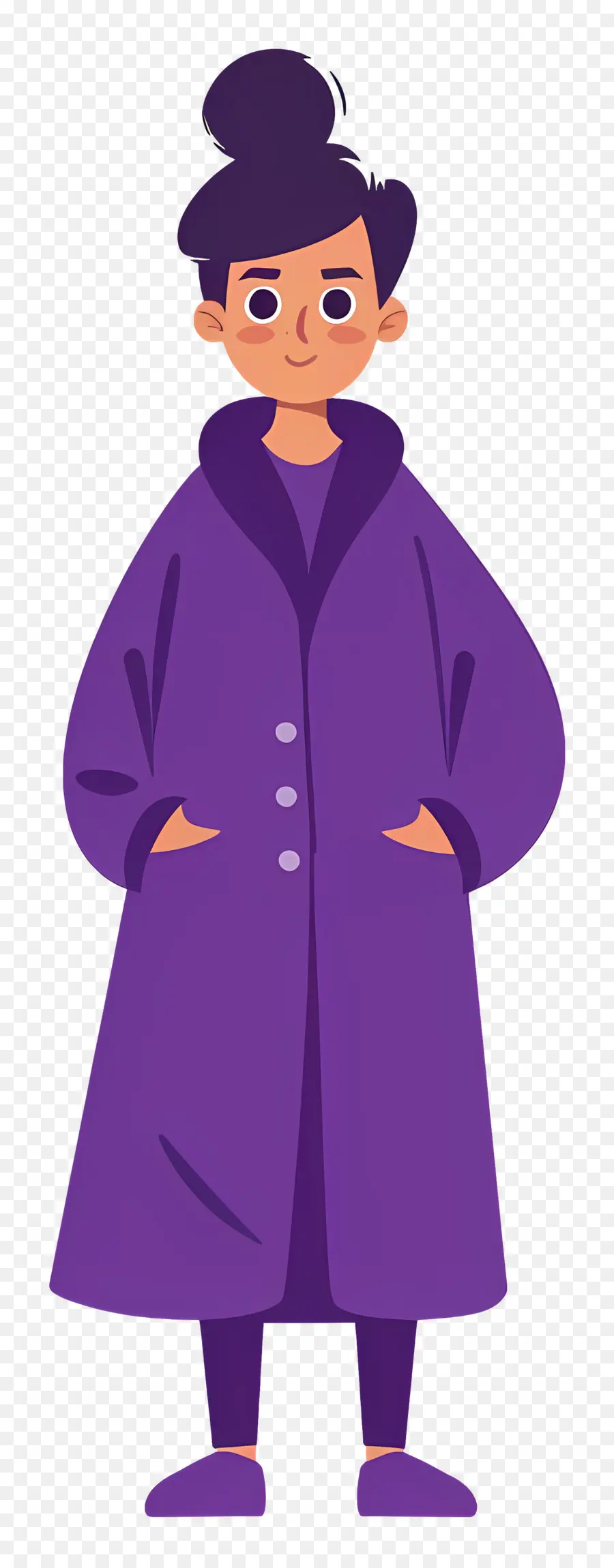 Mujer En Morado，Persona Con Abrigo Morado PNG