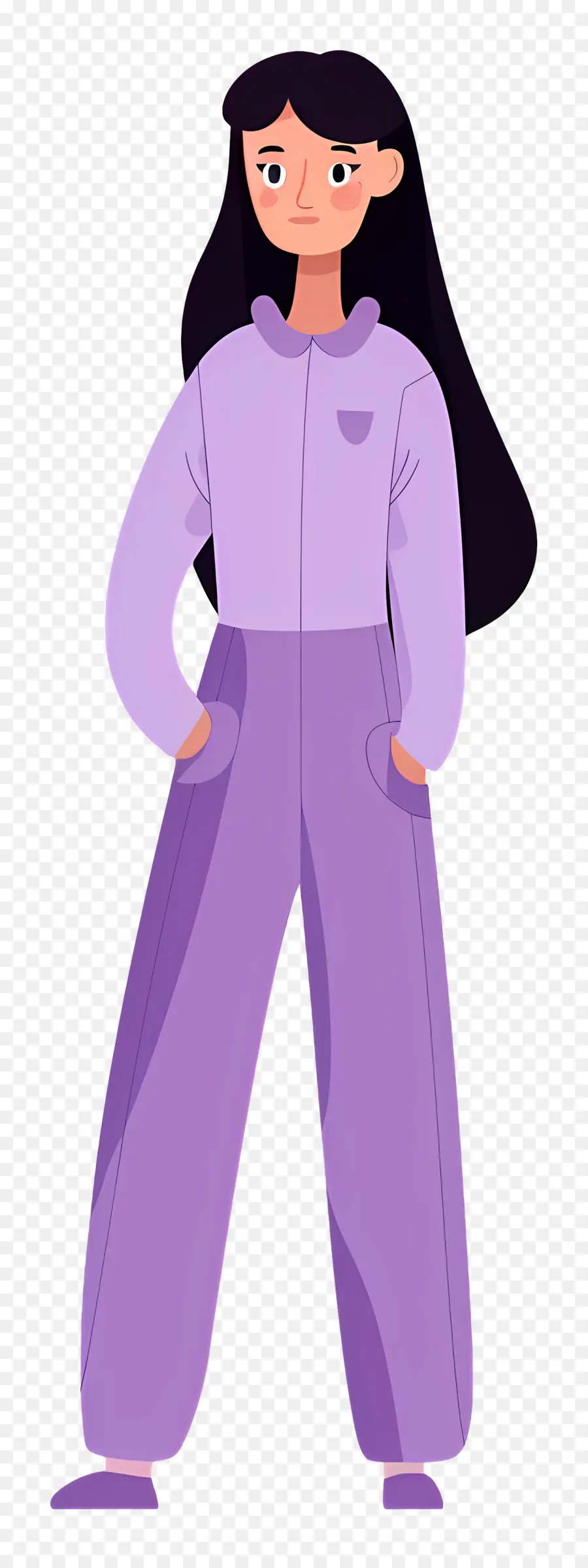 Mujer En Morado，Chica En Traje Morado PNG