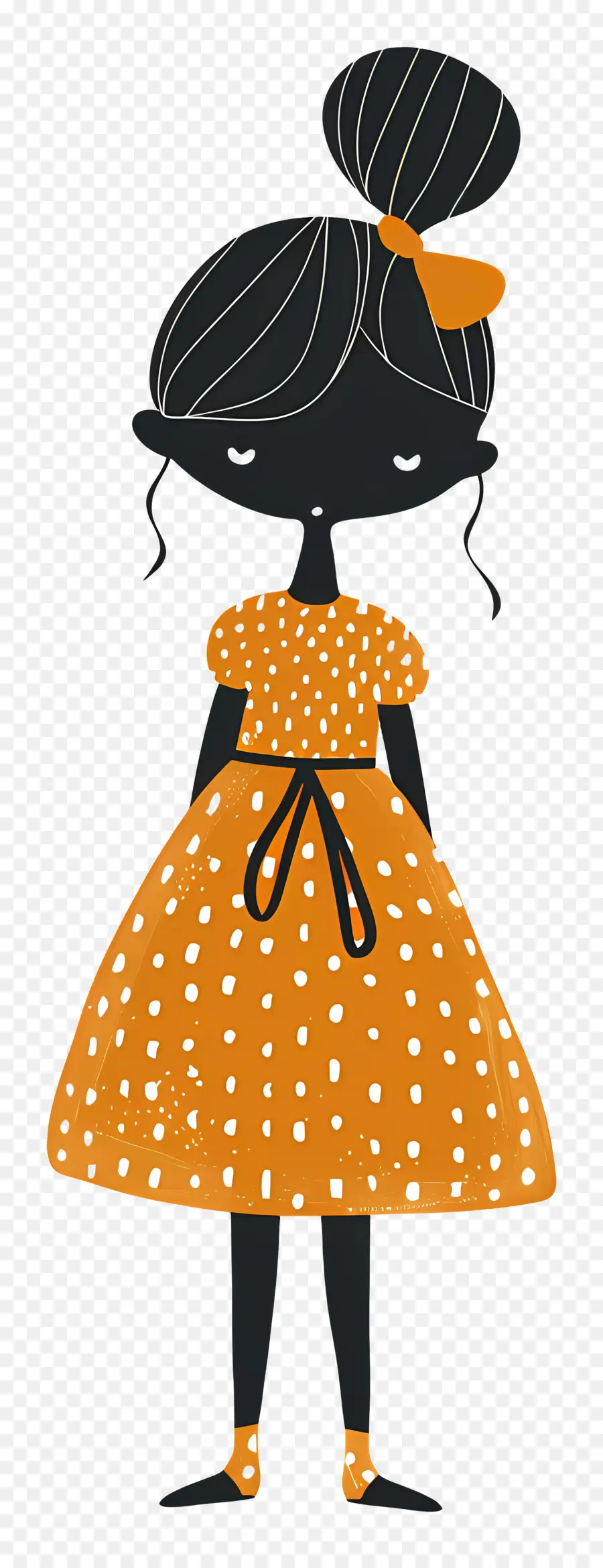 Chica Vestida，Chica En Vestido Naranja PNG