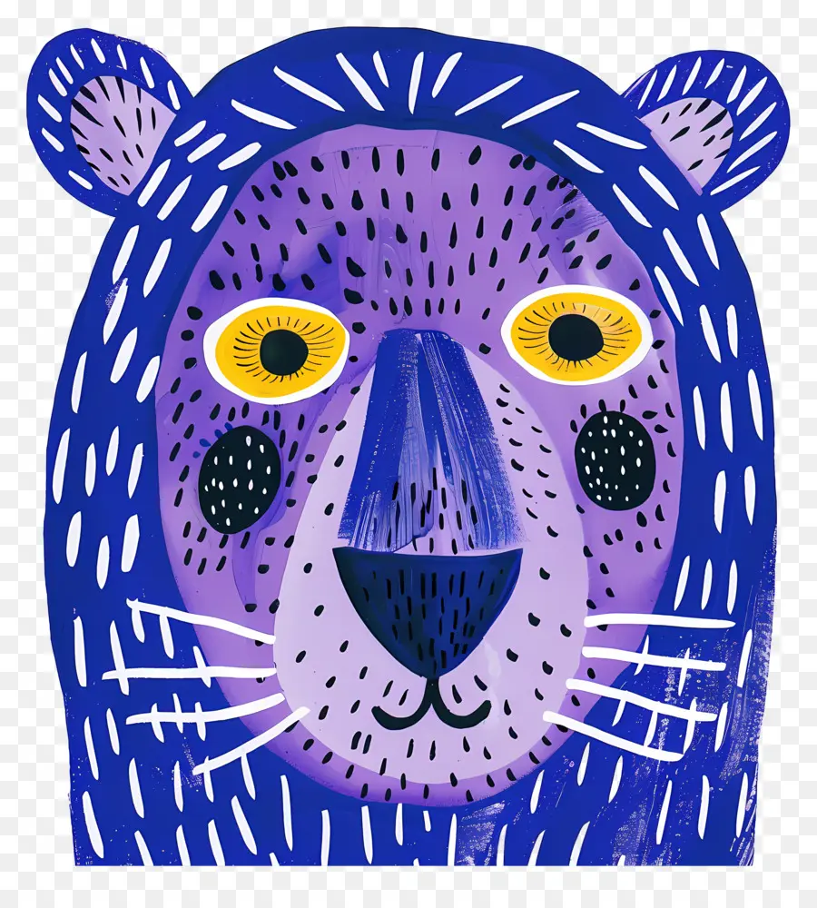 León Azul，Oso Morado PNG