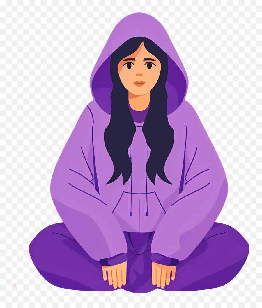 Mujer En Morado，Chica Con Capucha PNG