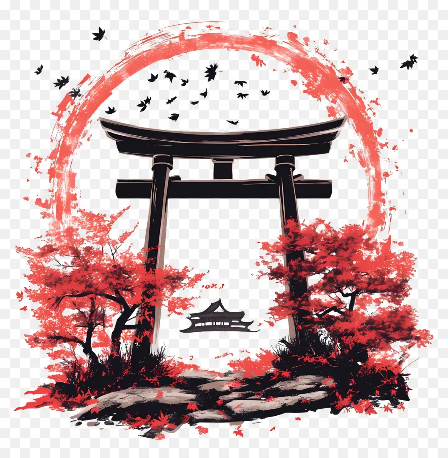 Otoño，Puerta Torii PNG