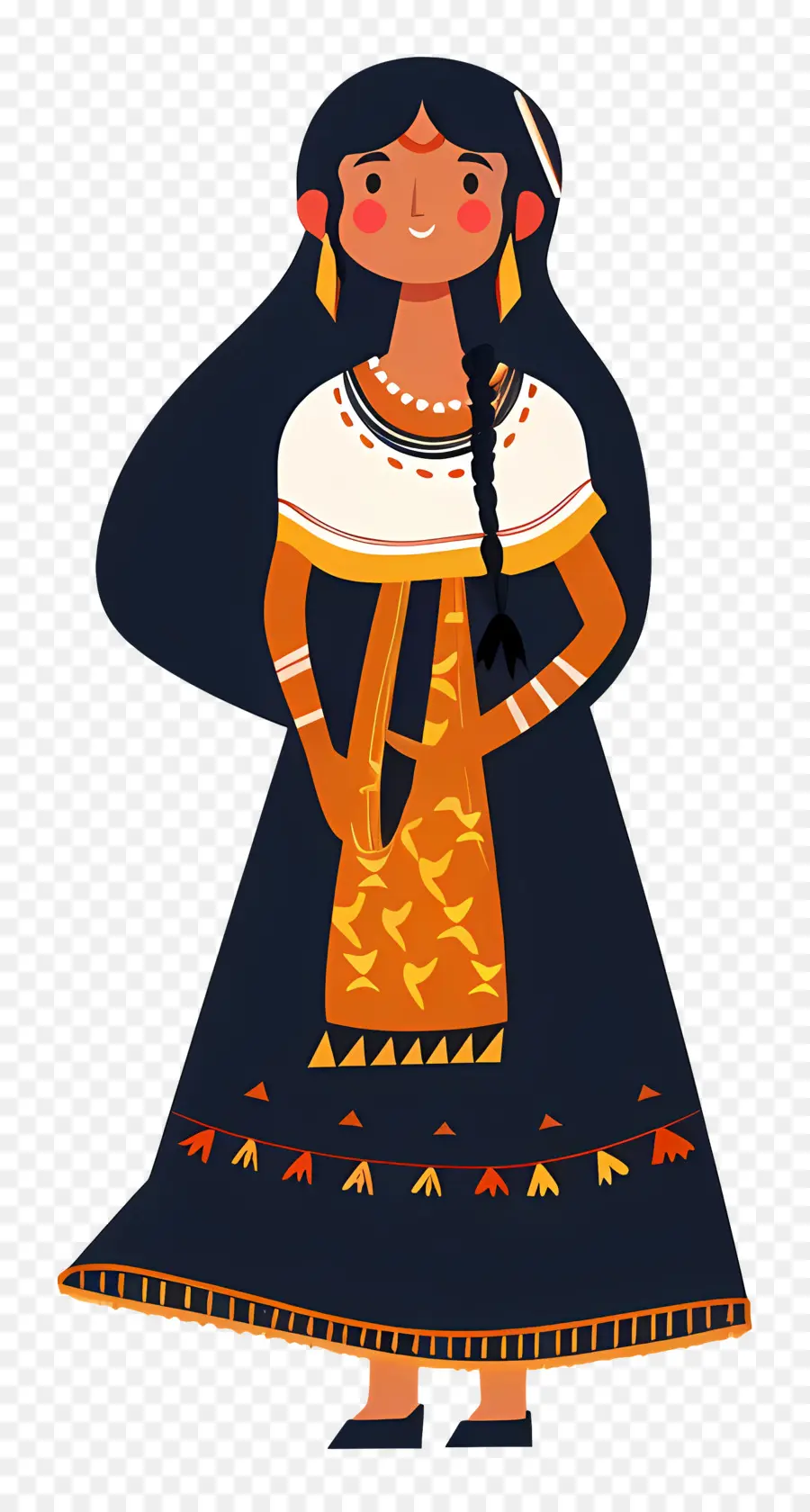 Mujer En Traje Tradicional，Vestido Folklórico PNG