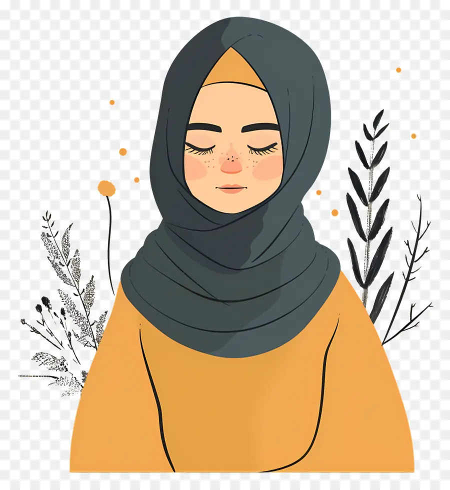 Mujer En Hijab，Chica Con Hijab PNG