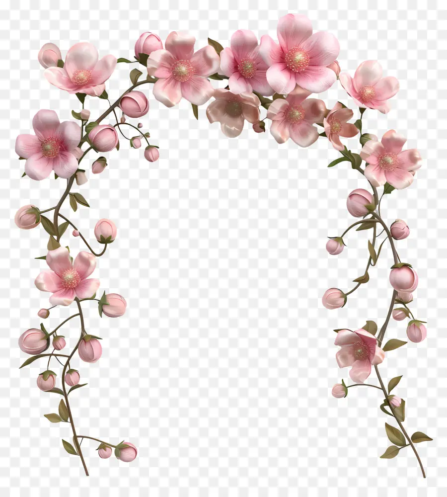 Arco De Flores，Arco De Flores Rosadas PNG