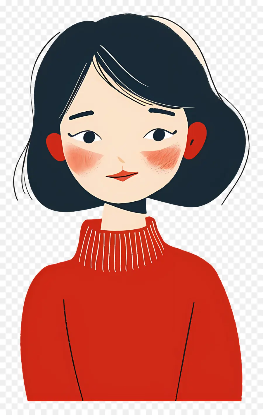 Mujer De Rojo，Chica Con Suéter Rojo PNG