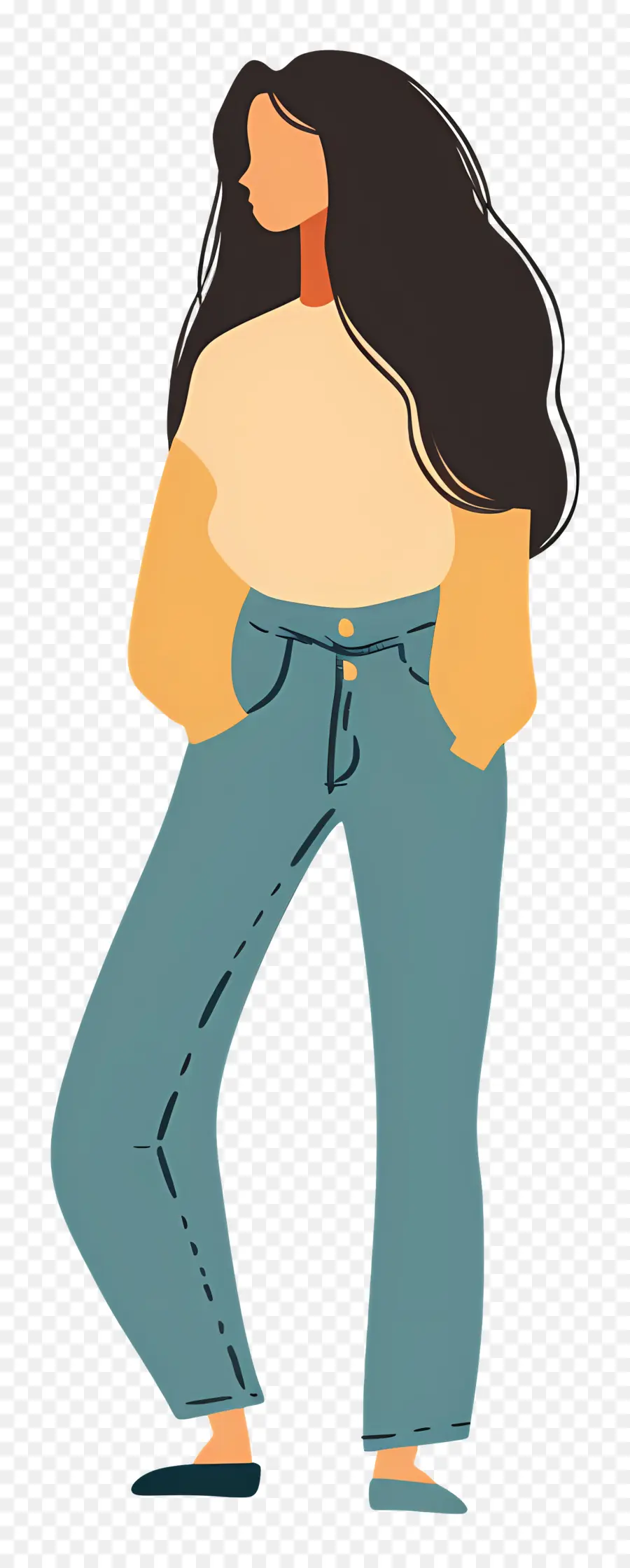 Mujer En Mezclilla，Mujer En Ropa Casual PNG