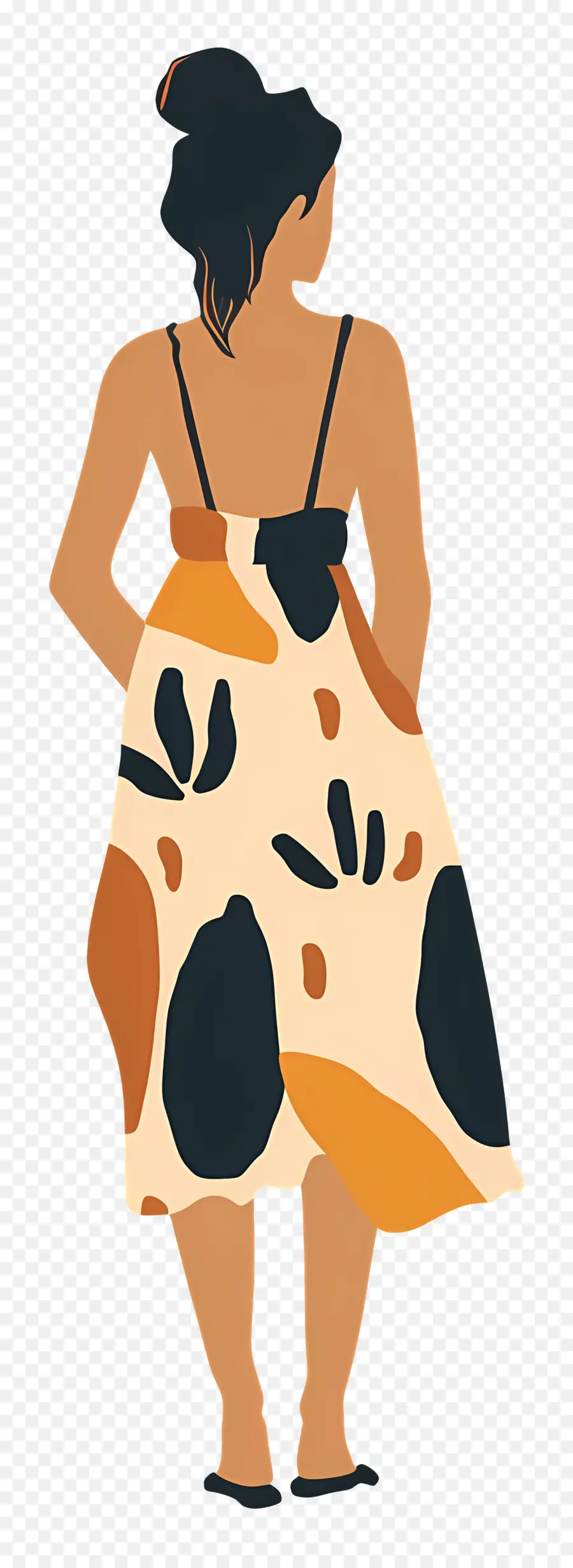 Mujer Vestida，Vestido Estampado PNG