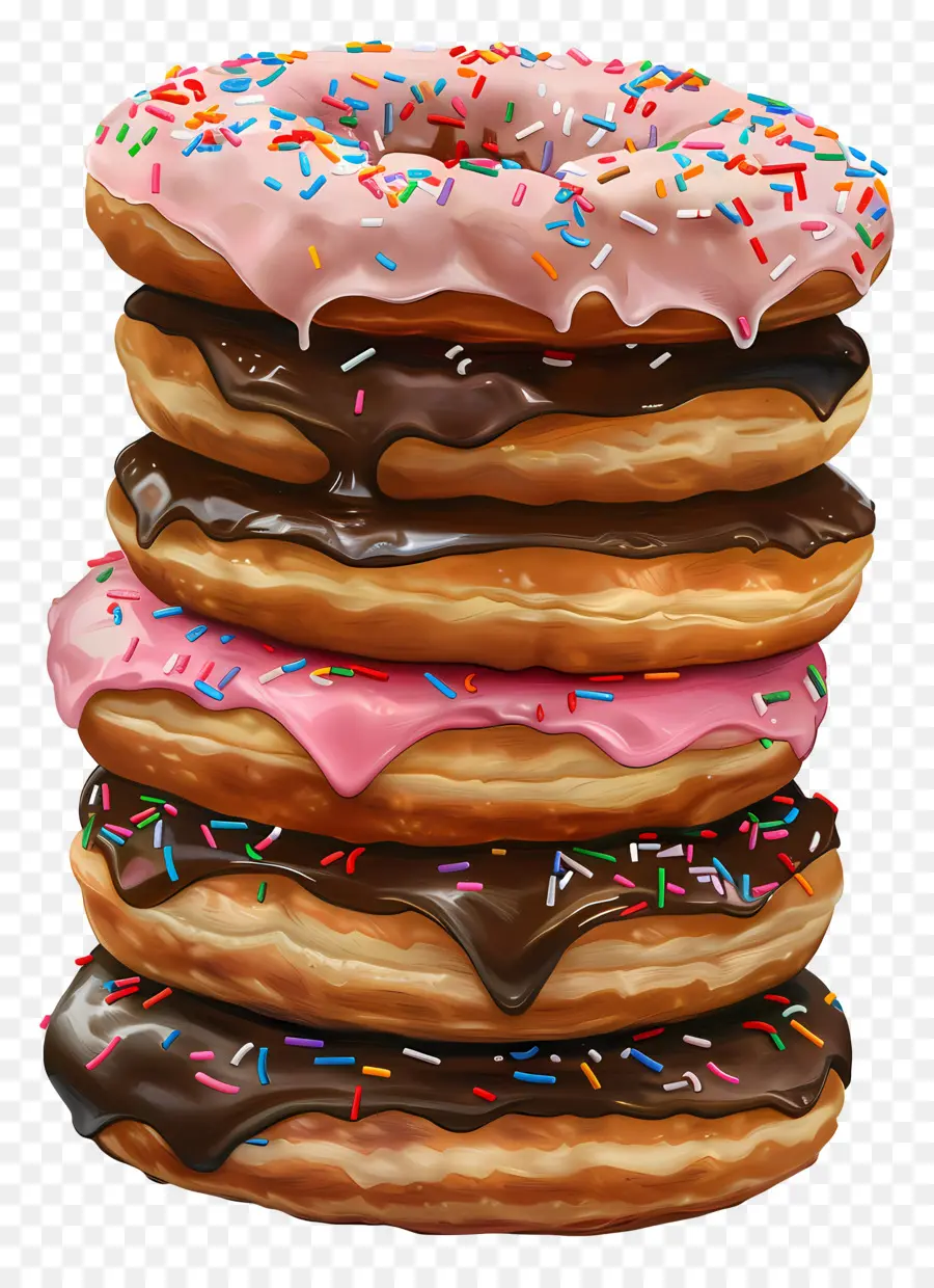 Pila De Donas，Donuts Apilados PNG