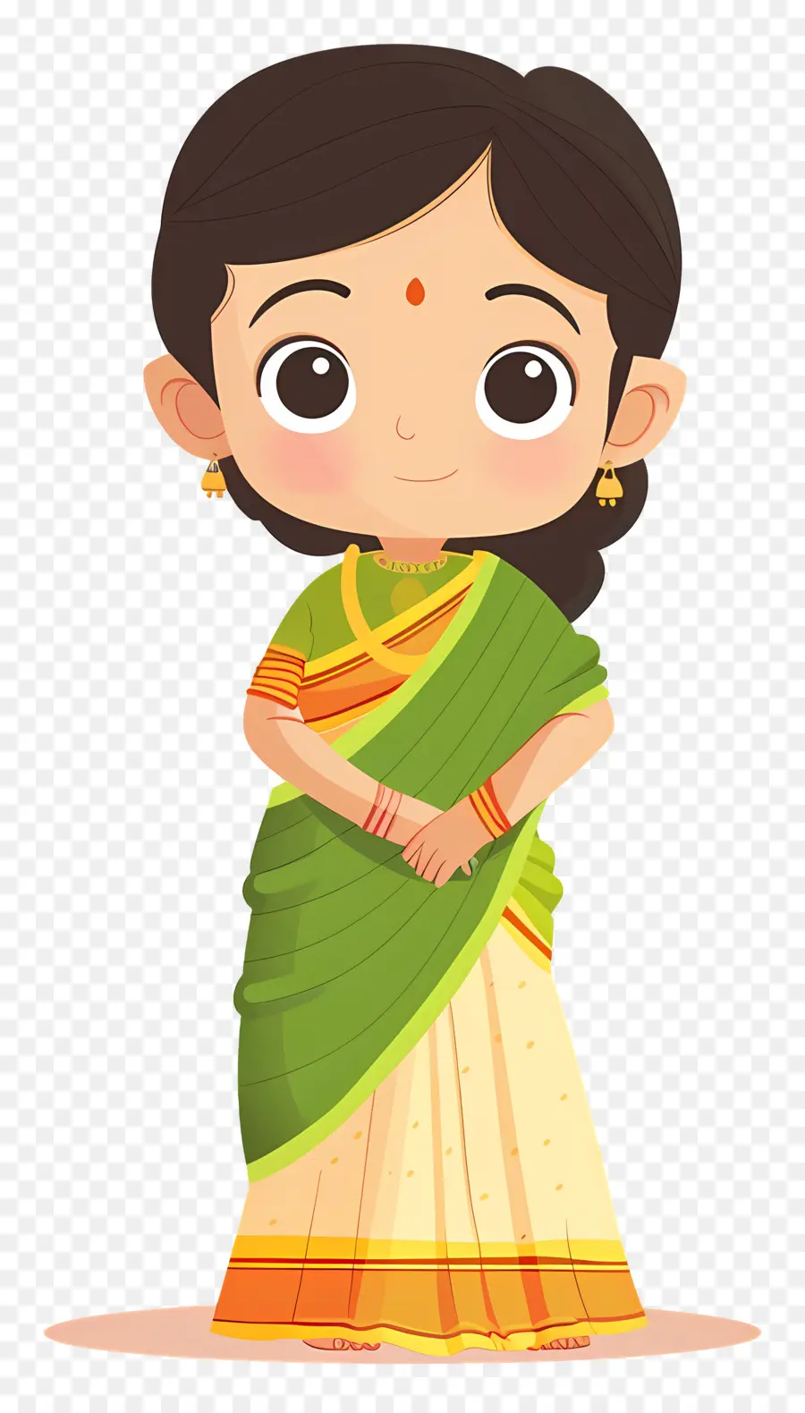 Chica En Sari，Chica En Traje Tradicional PNG