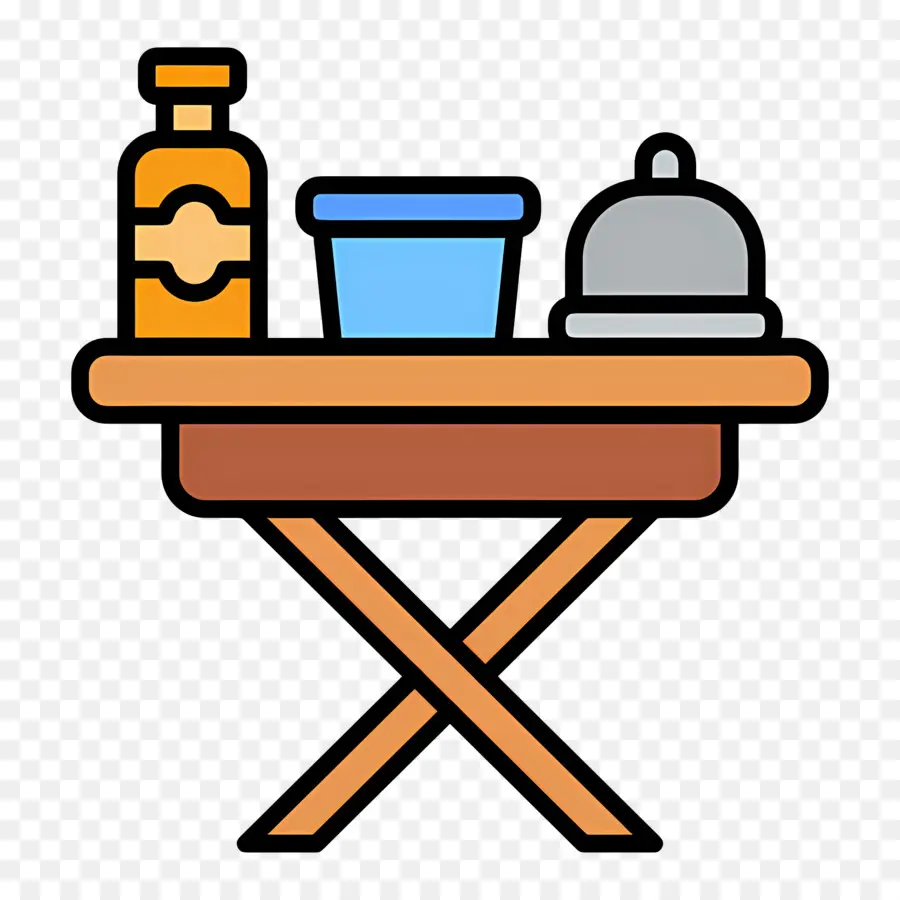 Mesa De Camping，Mesa Con Elementos PNG