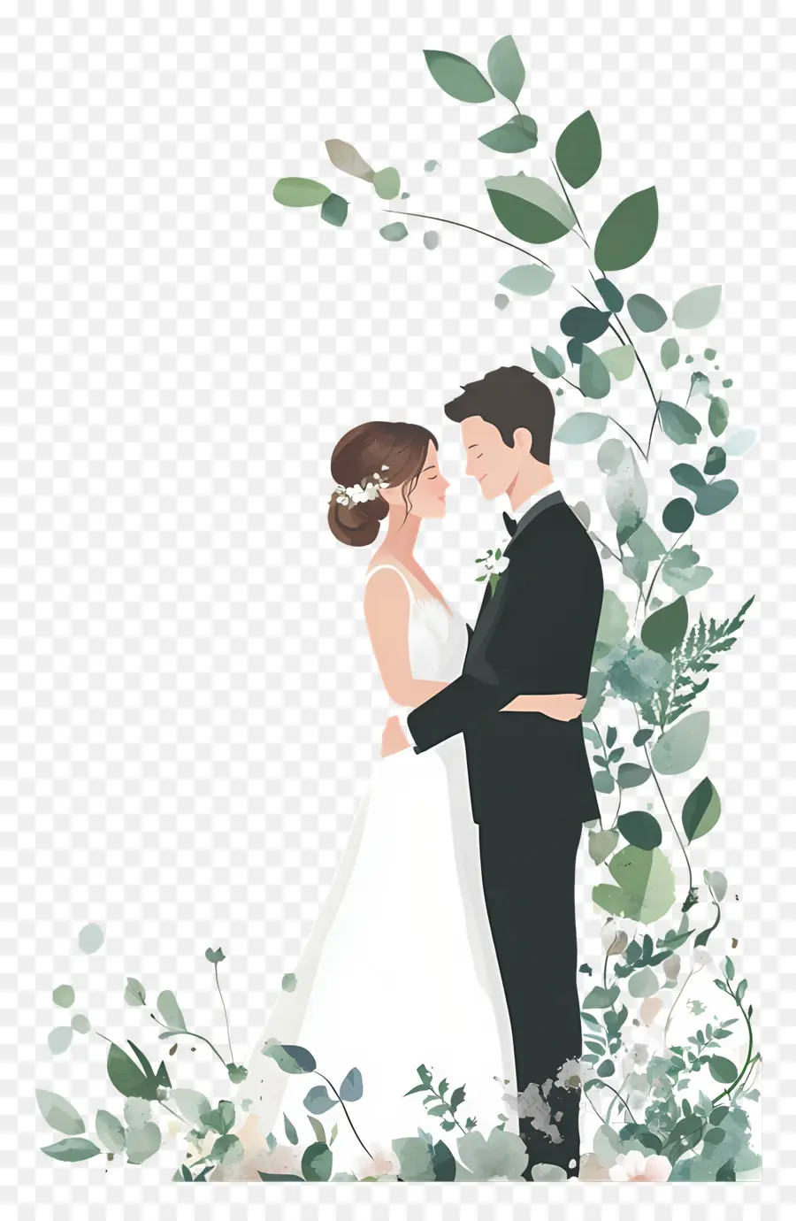 Tarjeta De Boda，Pareja De Novios PNG