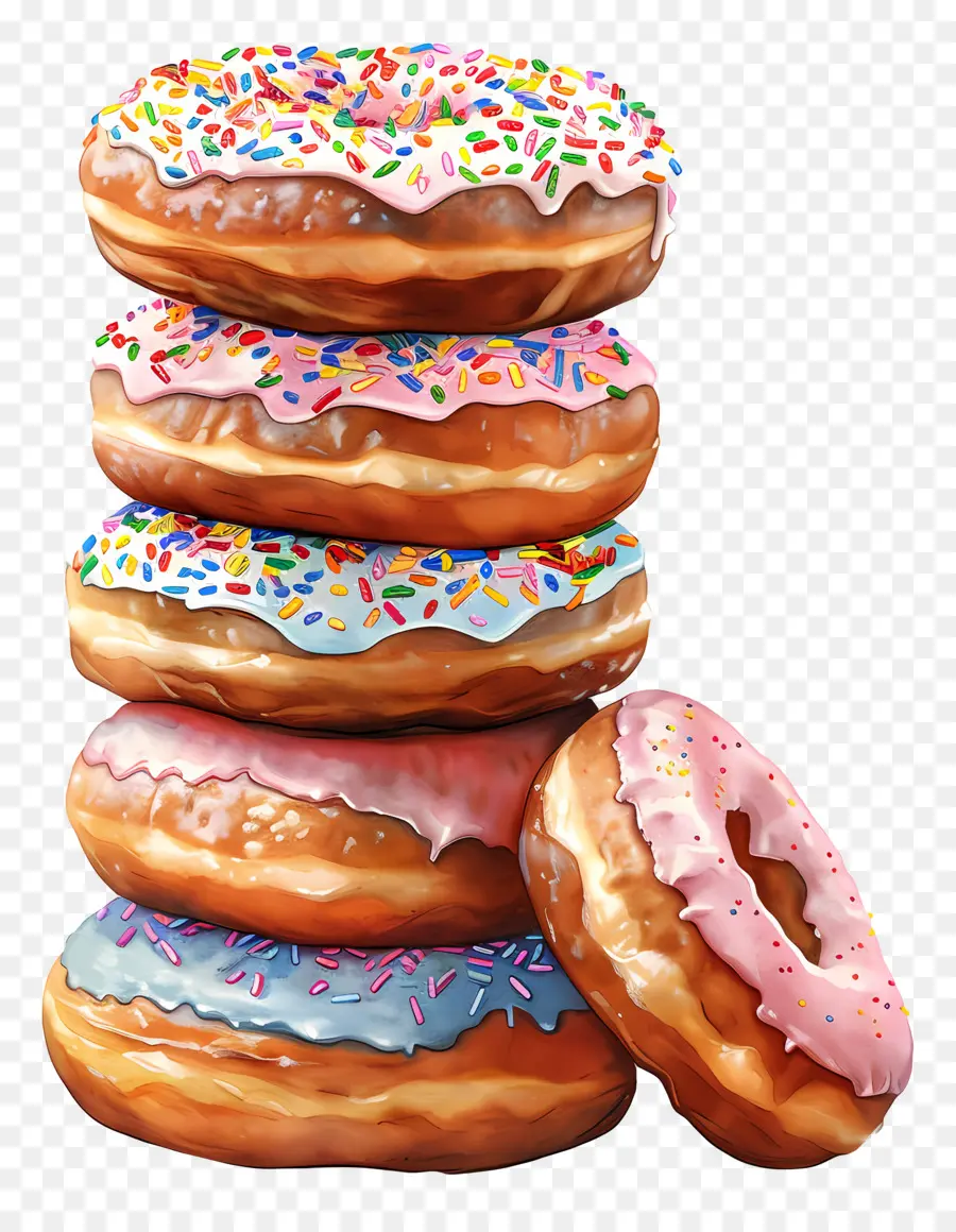 Pila De Donas，Donuts Apilados PNG