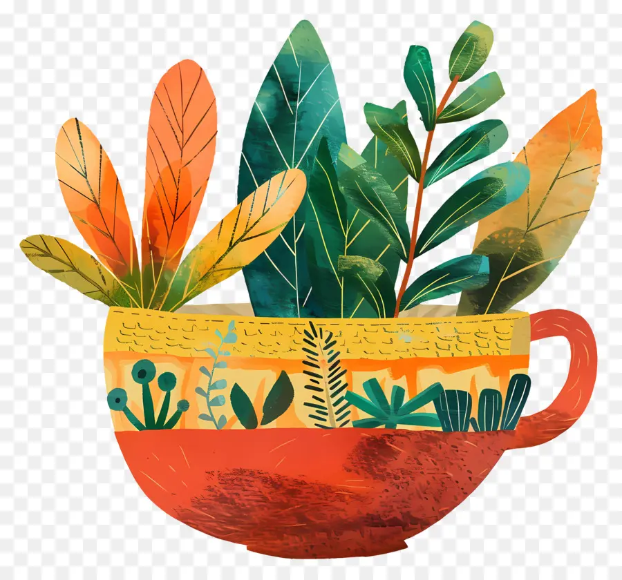 Maceta，Taza Con Plantas PNG