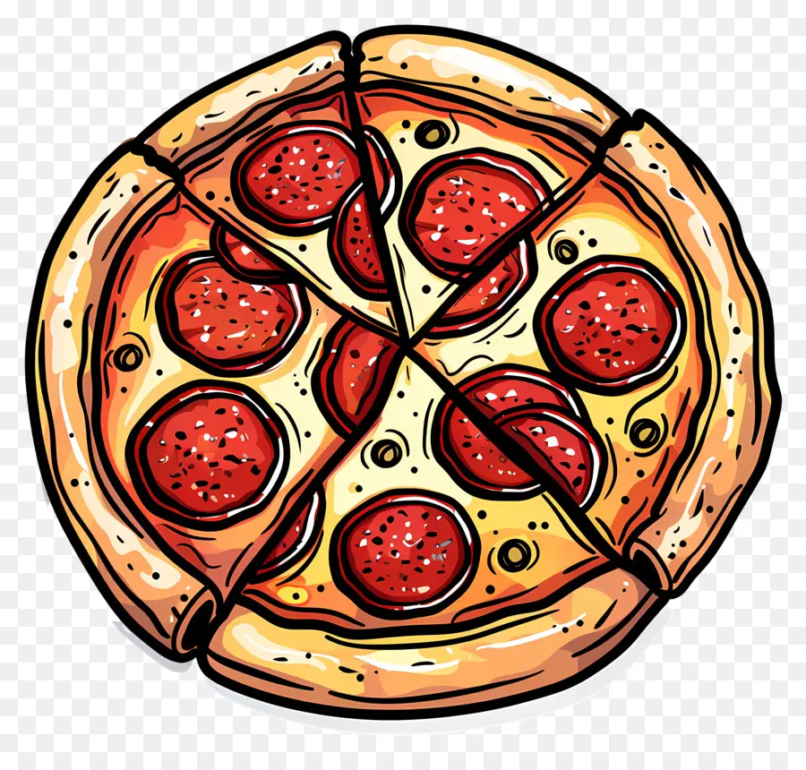 Pizza De Peperoni，Pizza PNG