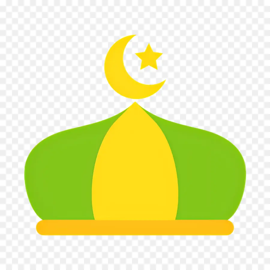 Cúpula De La Mezquita，Sombrero Verde Y Amarillo PNG