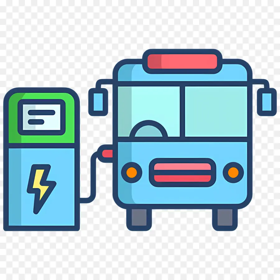 Autobús Eléctrico，Estación De Carga PNG