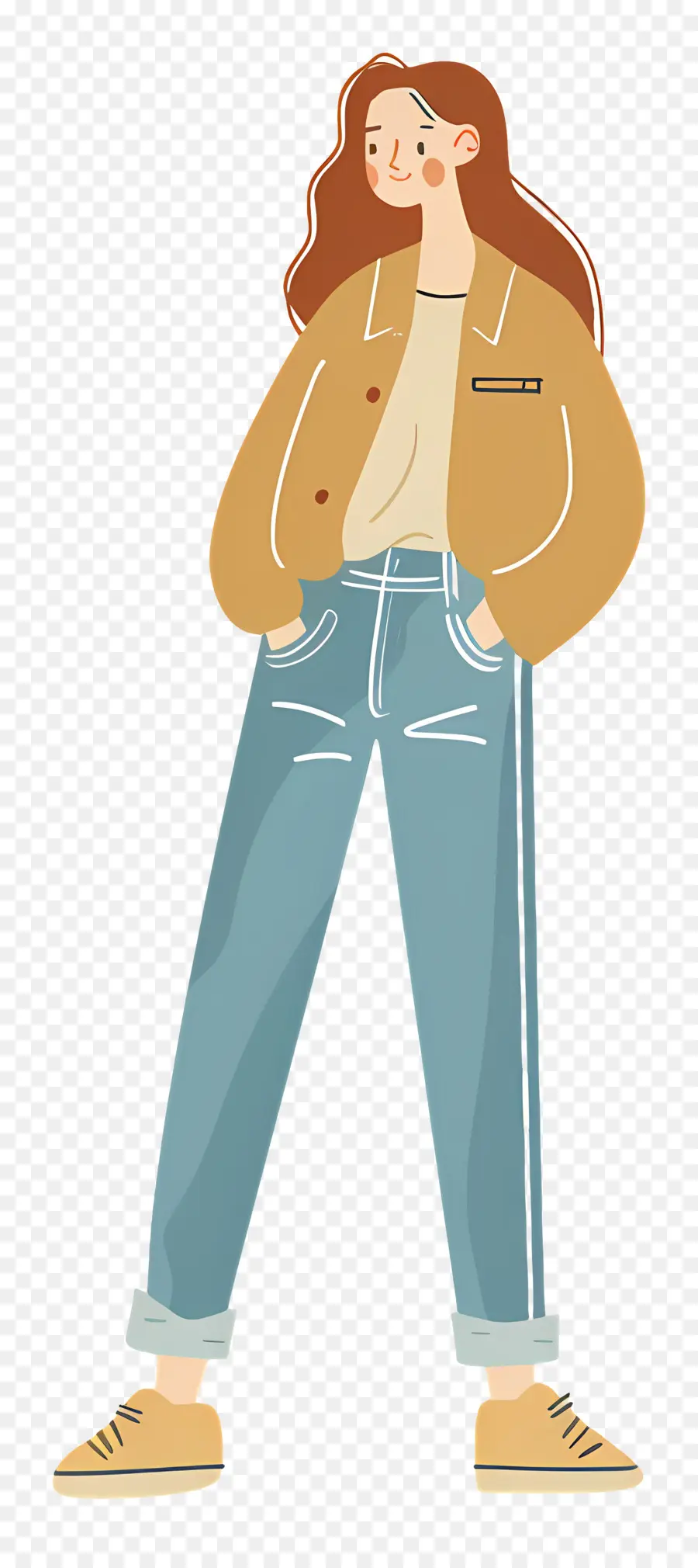 Mujer En Mezclilla，Chica En Ropa Casual PNG