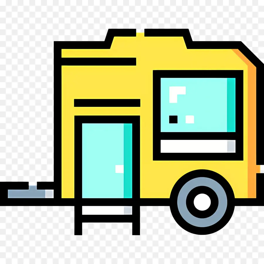 Autocaravana，Remolque Amarillo PNG