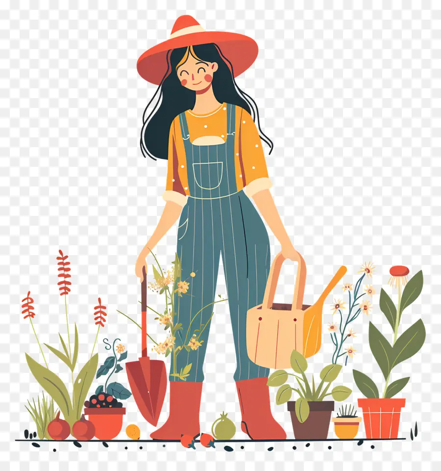 Mujer Jardinera，Ilustración Del Jardinero PNG