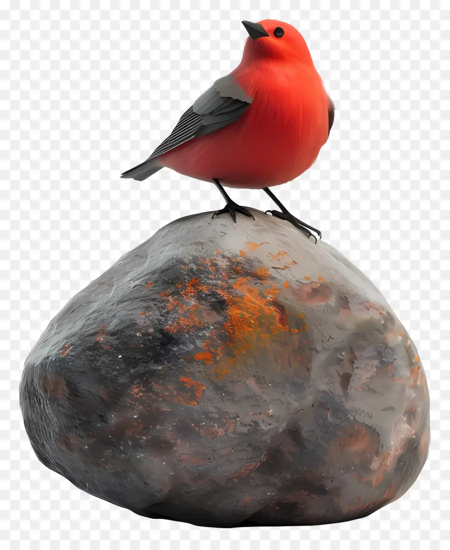 Pájaro Rojo，Roca PNG