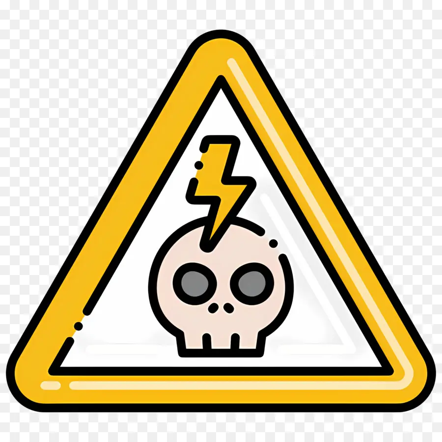 Advertencia Electrica，Calavera Con Relámpago PNG